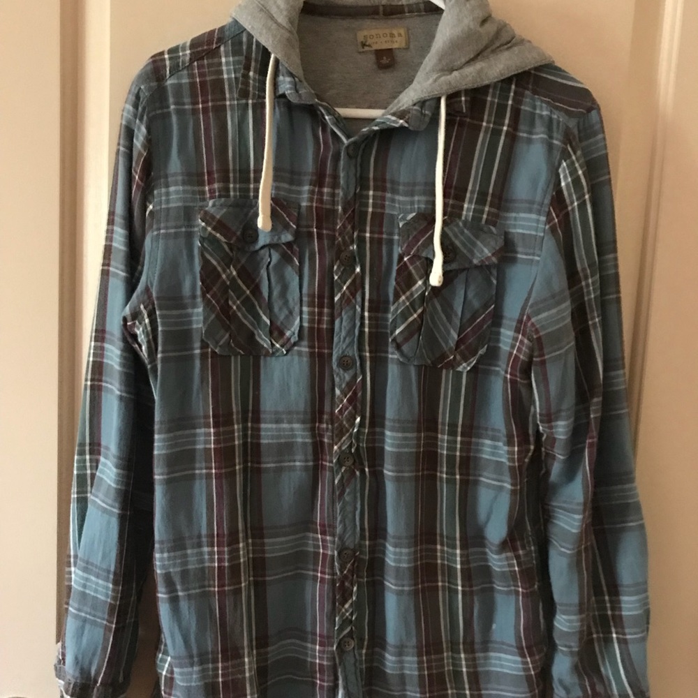 Plaid hooded sweater